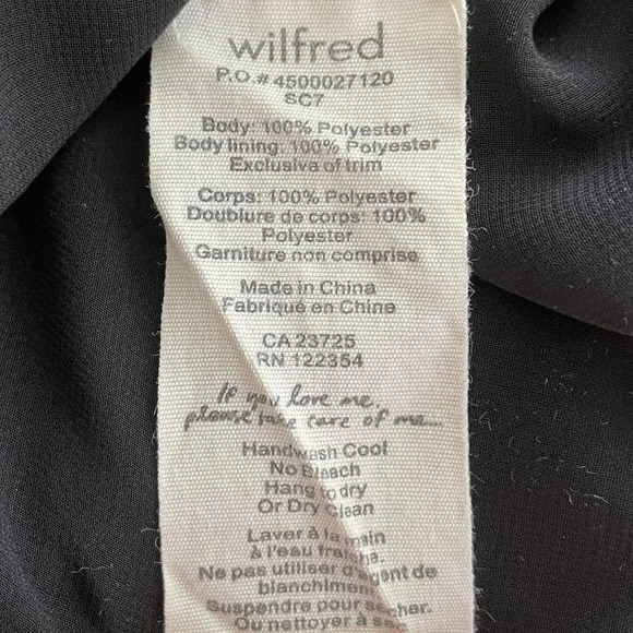 Aritzia Wilfred Sabine Sleeveless Faux Wrap Mini Dress w Pockets Black Sz XS - Picture 10 of 11